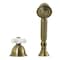 Kingston Brass KSK3353PXTR Deck Mount Hand Shower with Diverter for Roman Tub Faucet, Antique Brass KSK3353PXTR - alternate 1